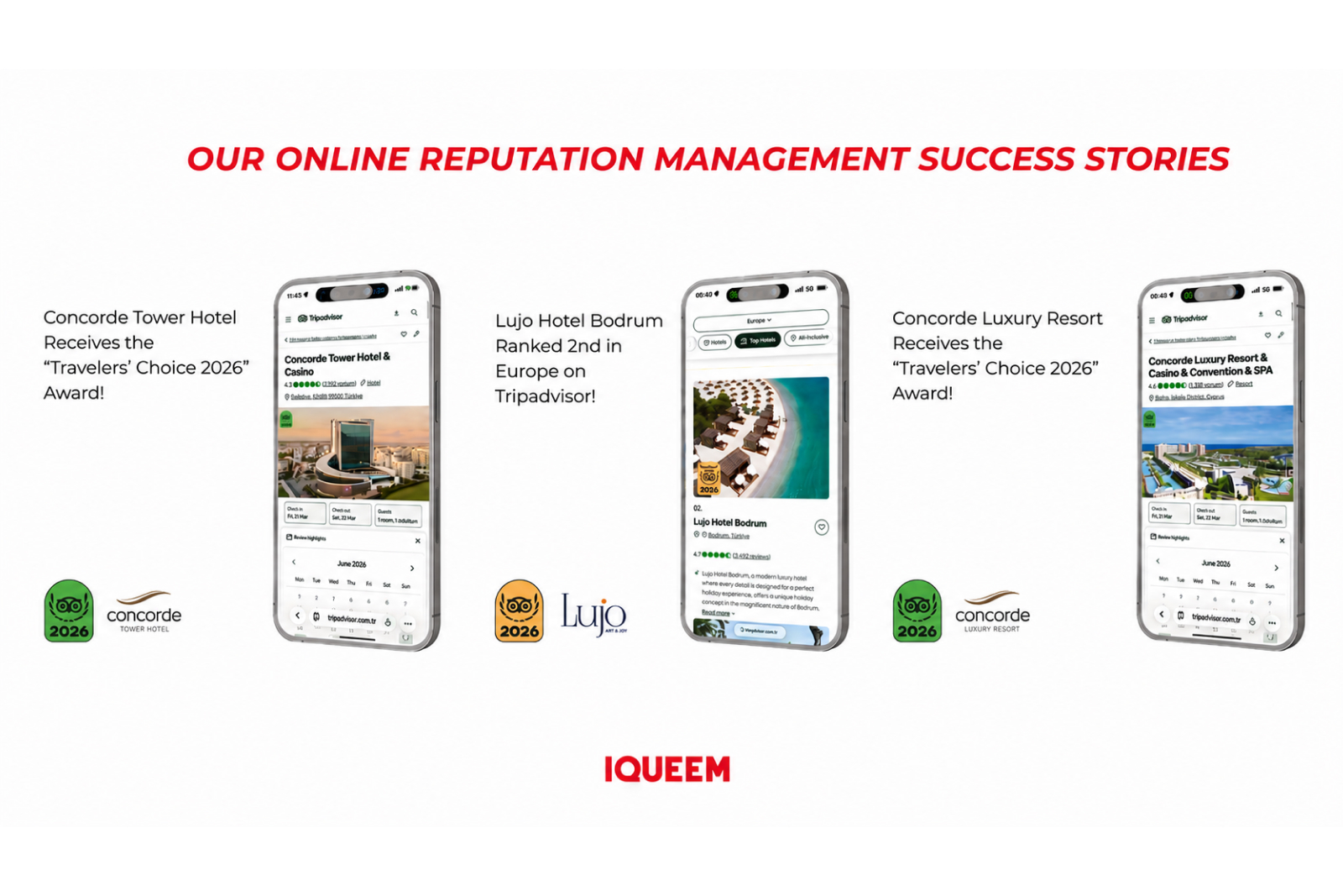 IQUEEM brands Tripadvisor 2026 awards